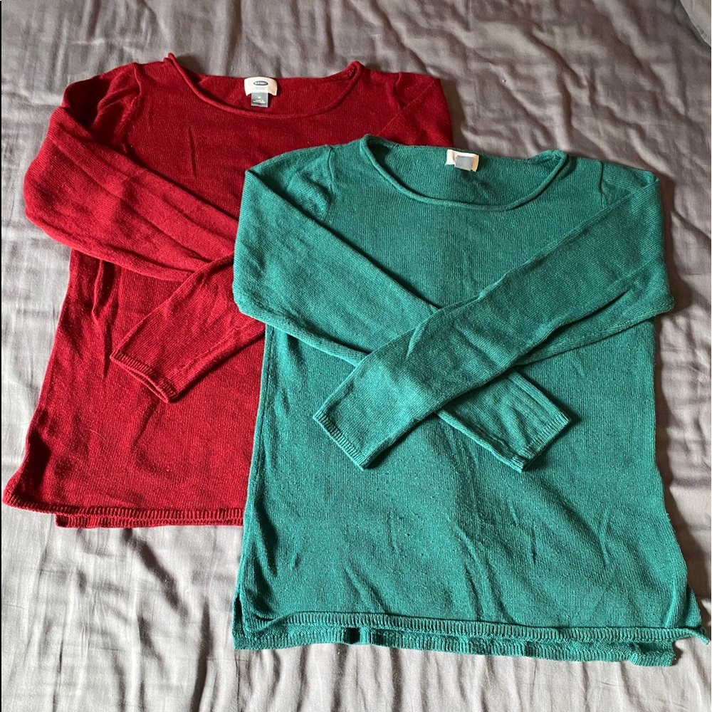 Pair of Old Navy Boatneck Sweaters